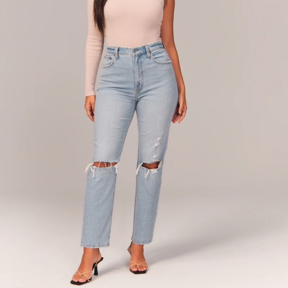 Abercrombie Ankle Straight Ultra High-Rise Jeans